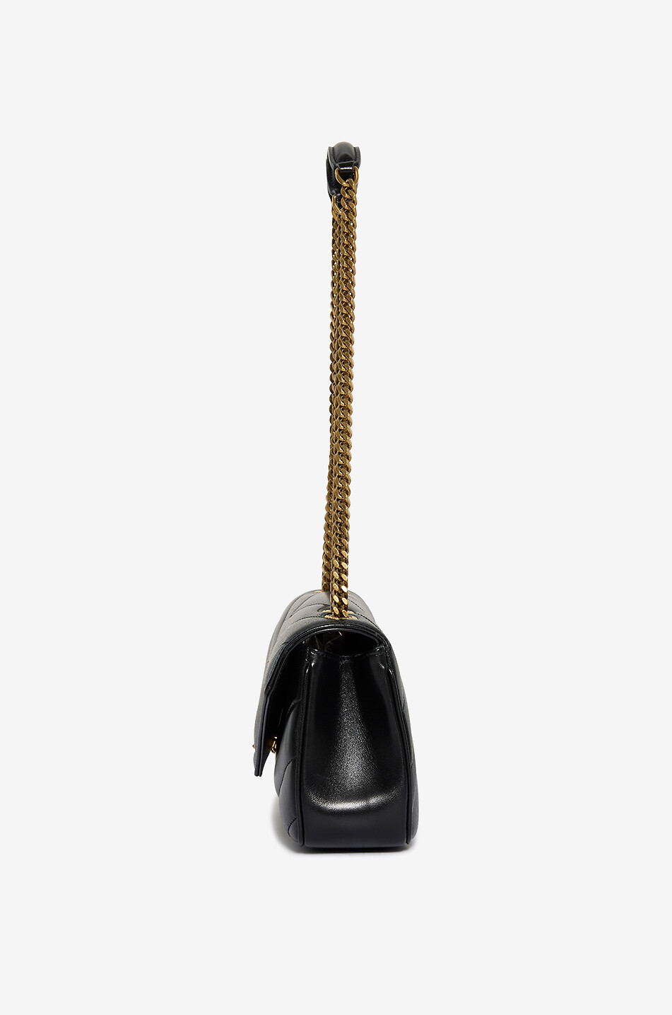 SAINT LAURENT PARIS Sac porté épaule en cuir d'agneau matelassé Loulou Small Femme NOIR 4
