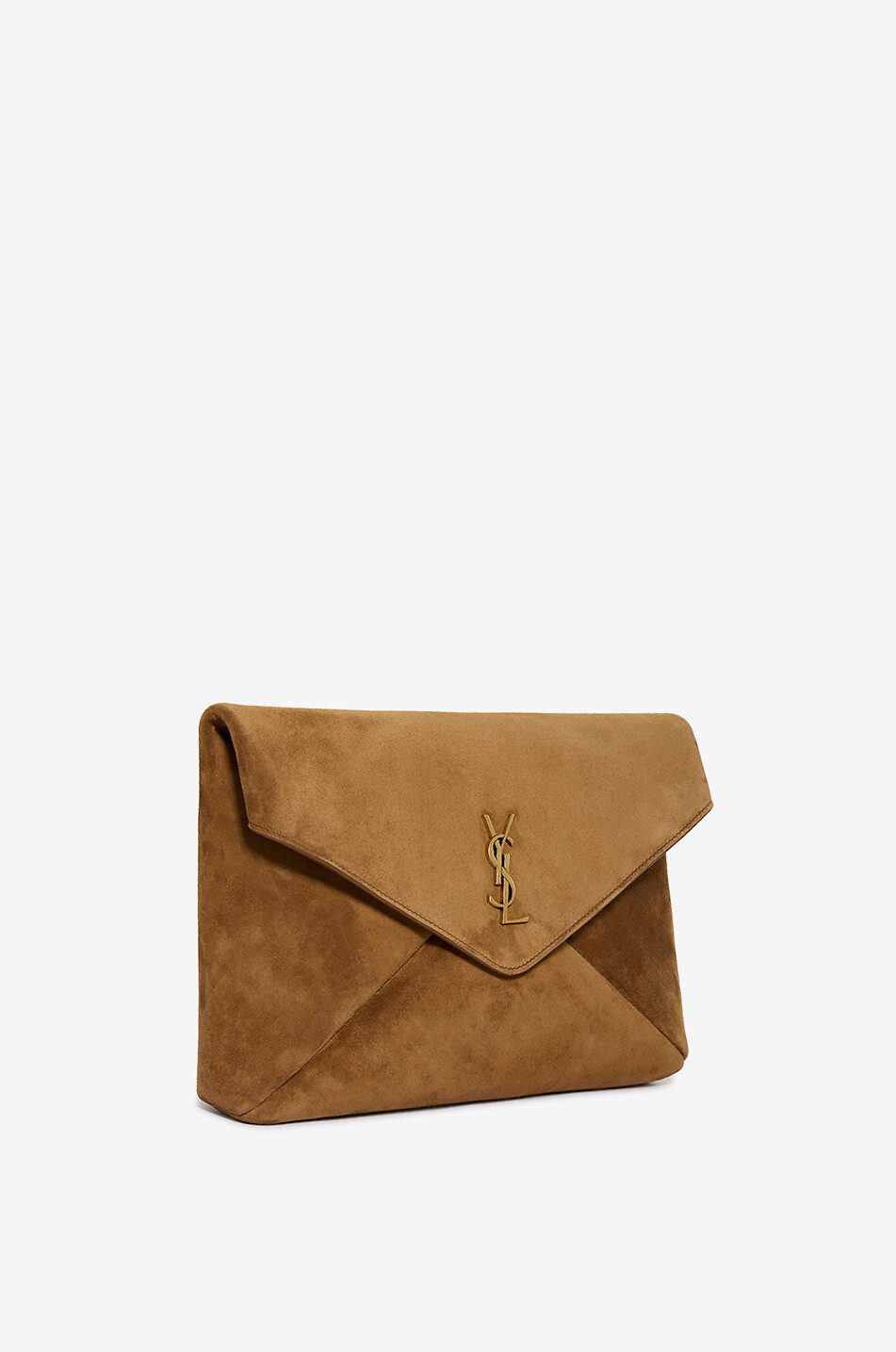 SAINT LAURENT PARIS Pochette enveloppe en daim Cassandre Femme COGNAC 2