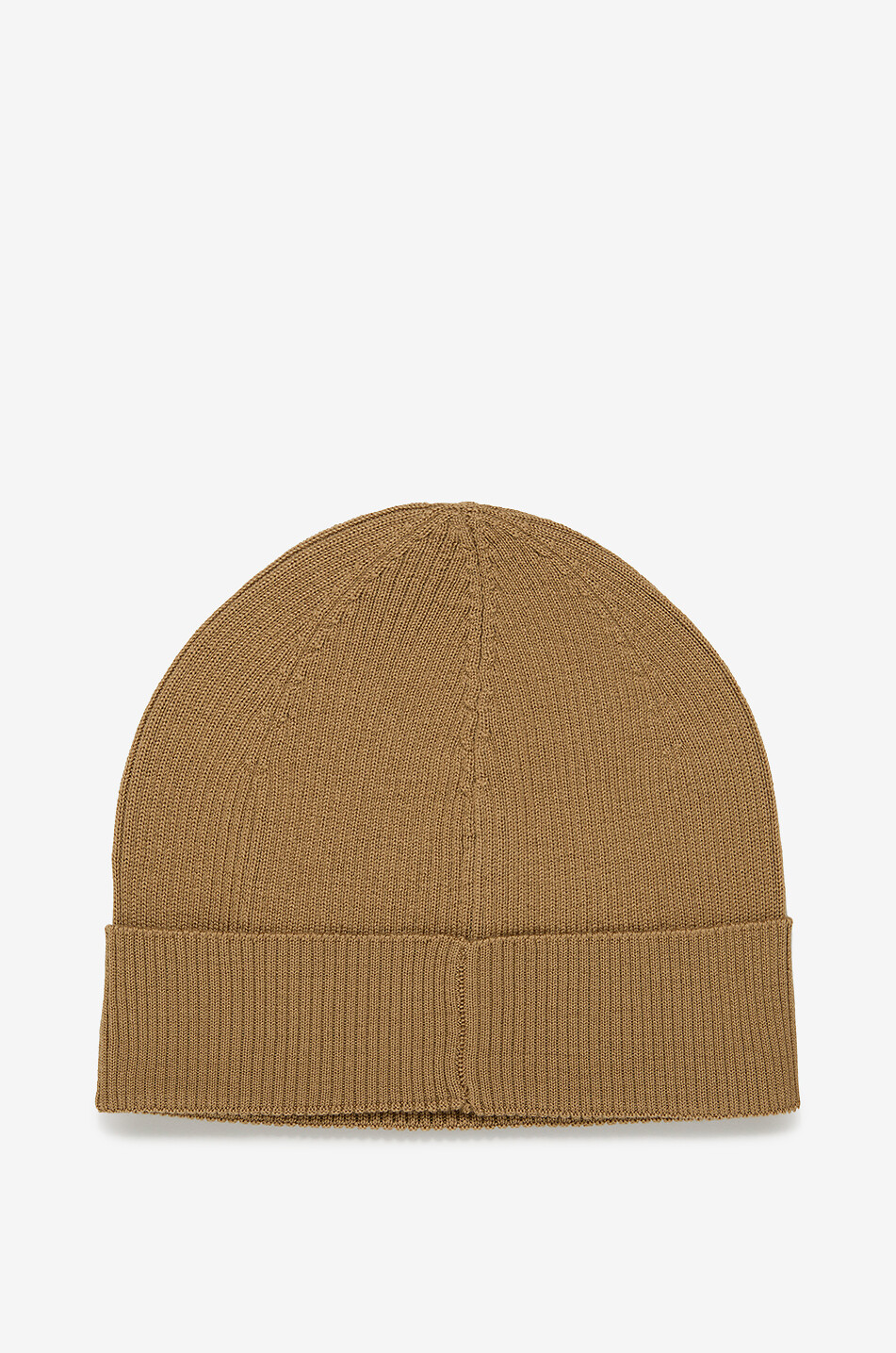 SAINT LAURENT PARIS Strickmütze mit Umschlag aus Wolle Damen BEIGE 2