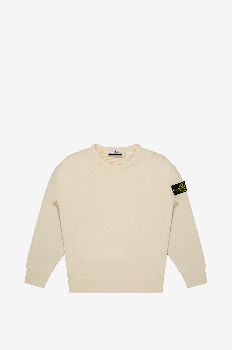 6100009 Diagonal Organic Cotton Fleece Old Effect boys' crewneck sweatshirt