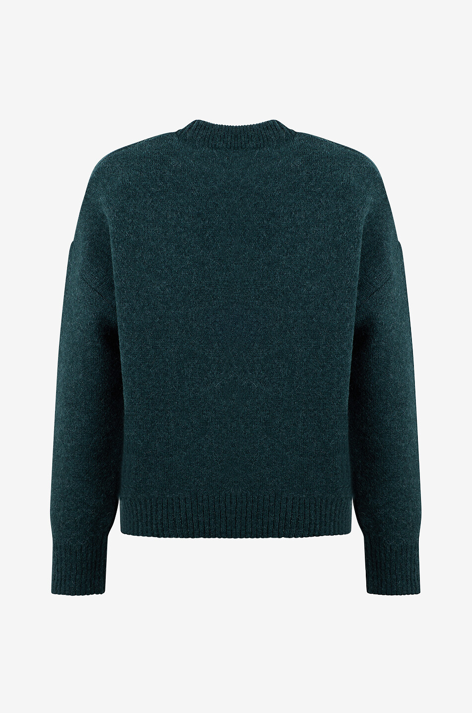 AMI Pull en maille d'alpaga à col rond Nuage Femme VERT 2