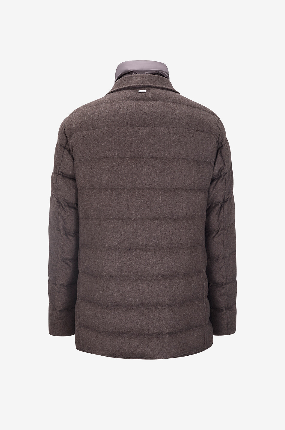 HERNO Kurze gesteppte Daunenjacke mit Revers aus Seide und Kaschmir Herren MITTELBRAUN 2