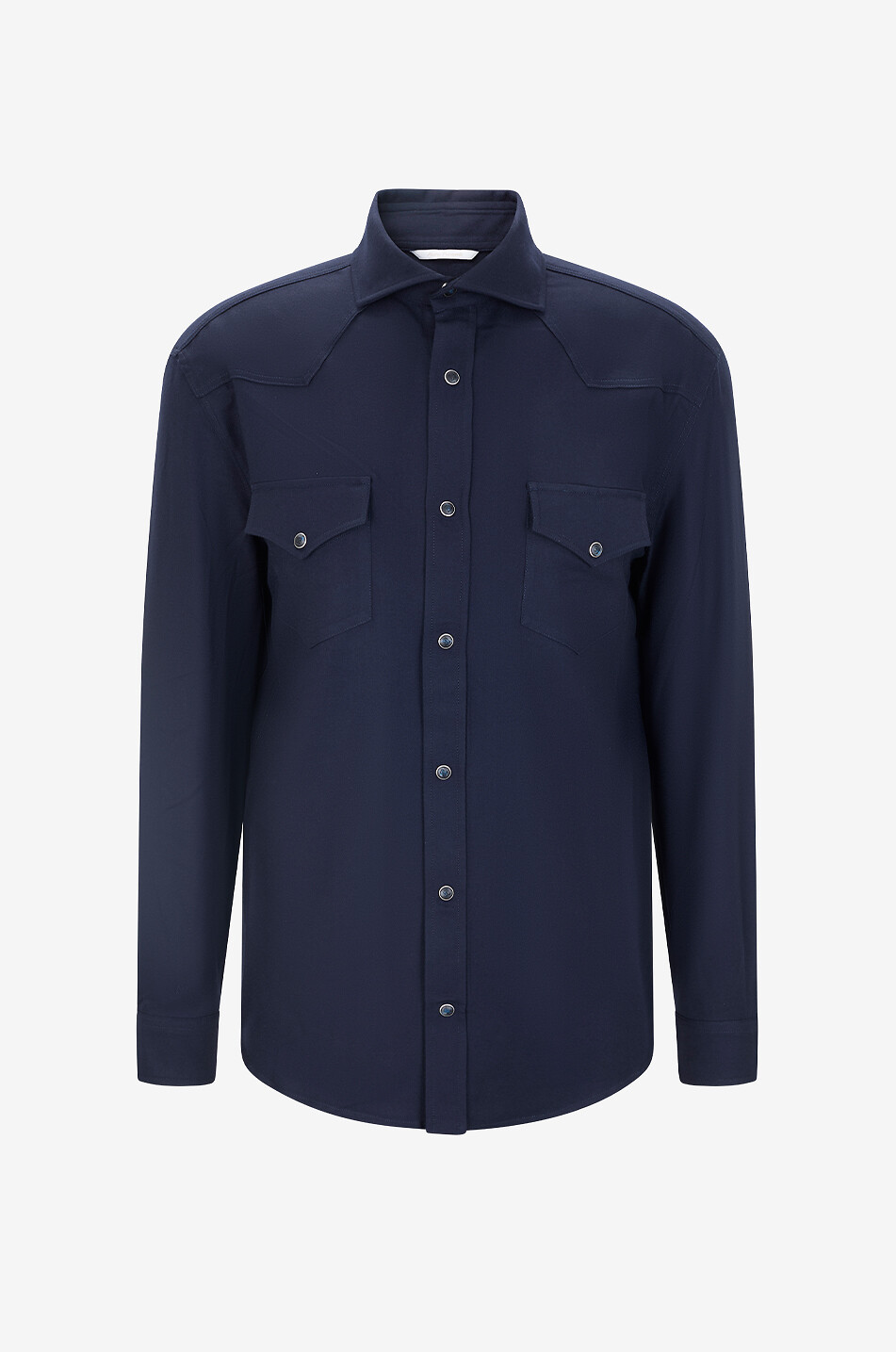 MARCO PESCAROLO Chemise à manches longues en flanelle de laine vierge Ribot Homme BLEU FONCE 1