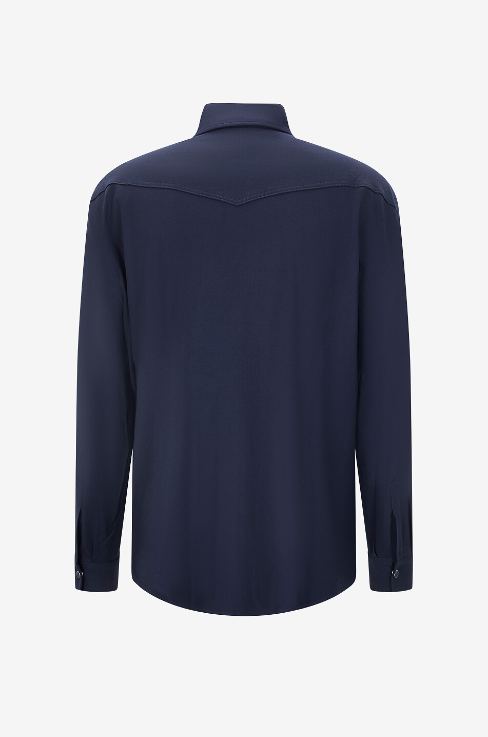 MARCO PESCAROLO Chemise à manches longues en flanelle de laine vierge Ribot Homme BLEU FONCE 2