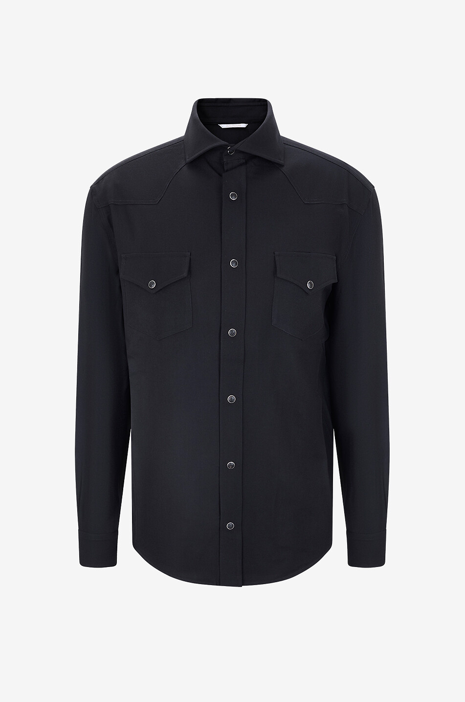 Chemise à manches longues en flanelle de laine vierge Ribot
