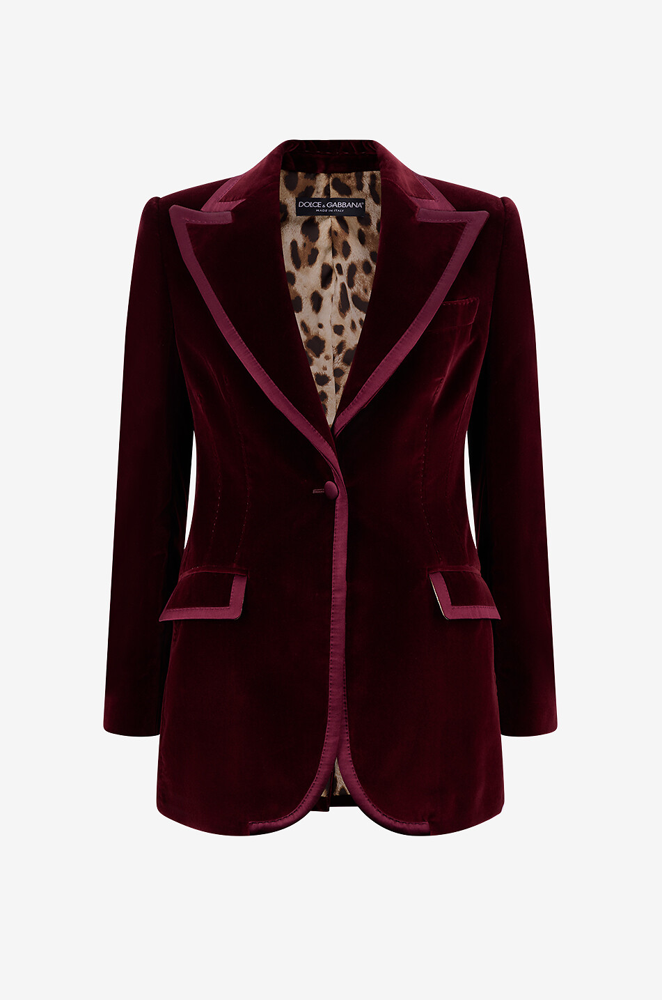DOLCE & GABBANA Taillierter Blazer aus Baumwollsamt und Seide Sartoriale Damen DUNKELROT 1