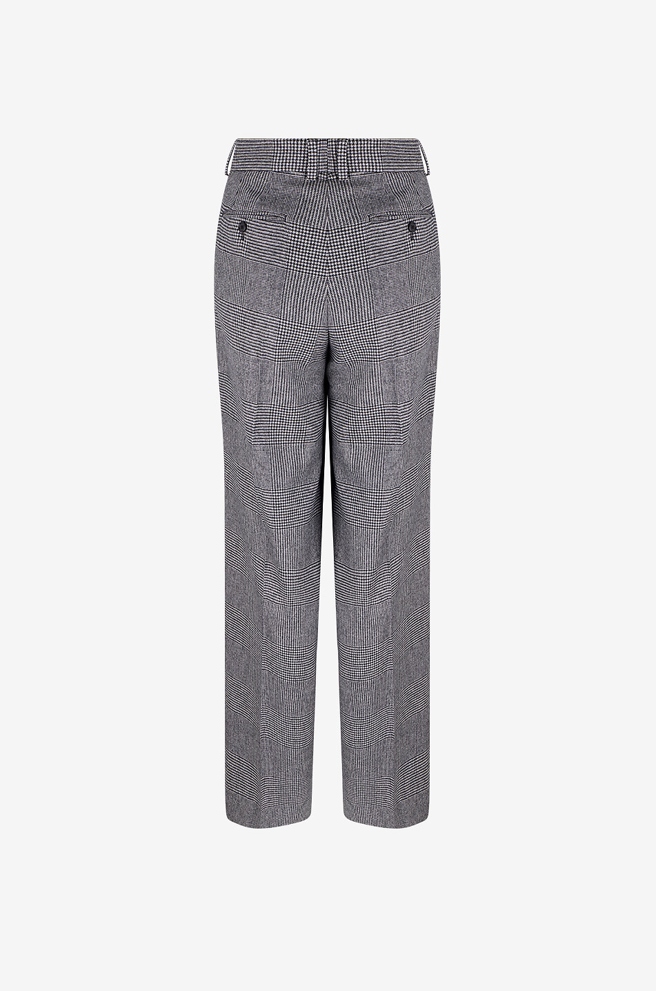 DOLCE & GABBANA Wide-leg pleated check trousers in blended virgin wool Women GREY 2