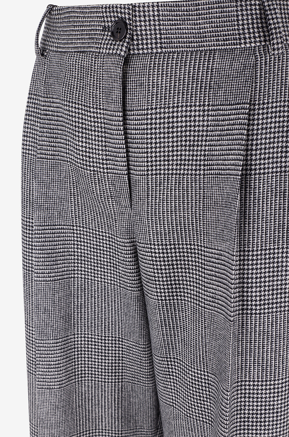 DOLCE & GABBANA Wide-leg pleated check trousers in blended virgin wool Women GREY 3