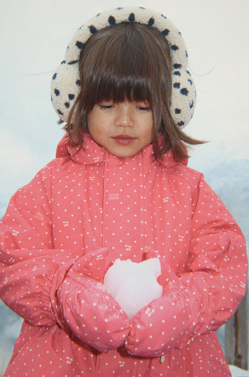 KONGES SLØJD Jody girl's polka-dot teddy fleece earmuffs Girl Light beige 6