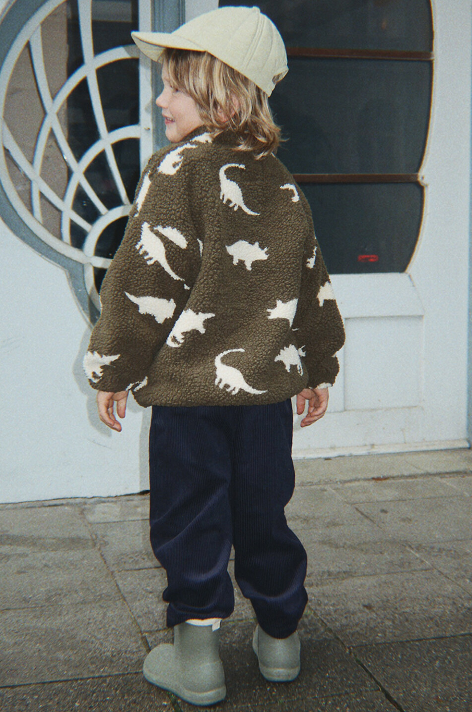 KONGES SLØJD Kinder-Fleece-Jacke mit Print Jody Unisex KHAKI 4