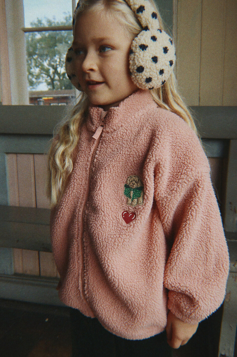 KONGES SLØJD Kinder-Fleece-Jacke mit Print Jody Unisex ROSA 3