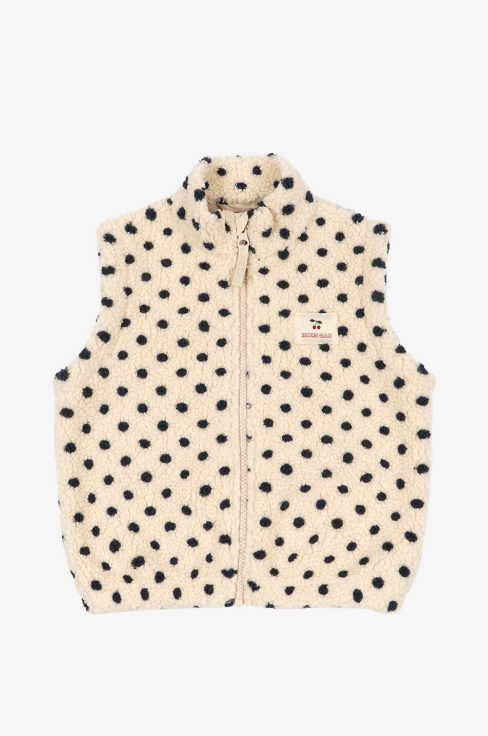 Gilet en polaire à pois et col montant fille Jody