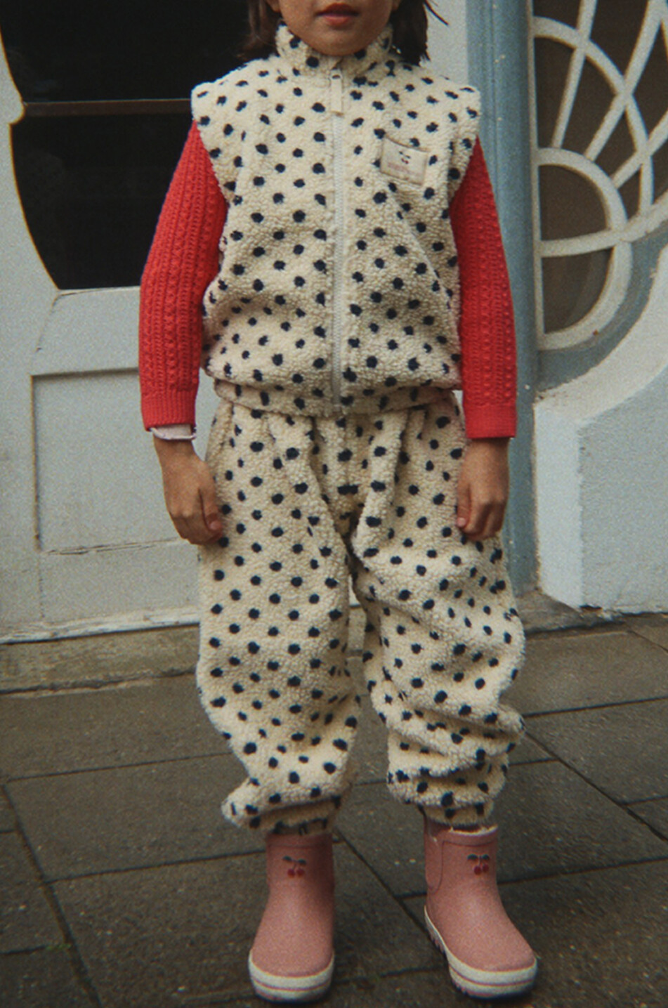 KONGES SLØJD Gilet en polaire à pois et col montant fille Jody Fille Beige clair 4