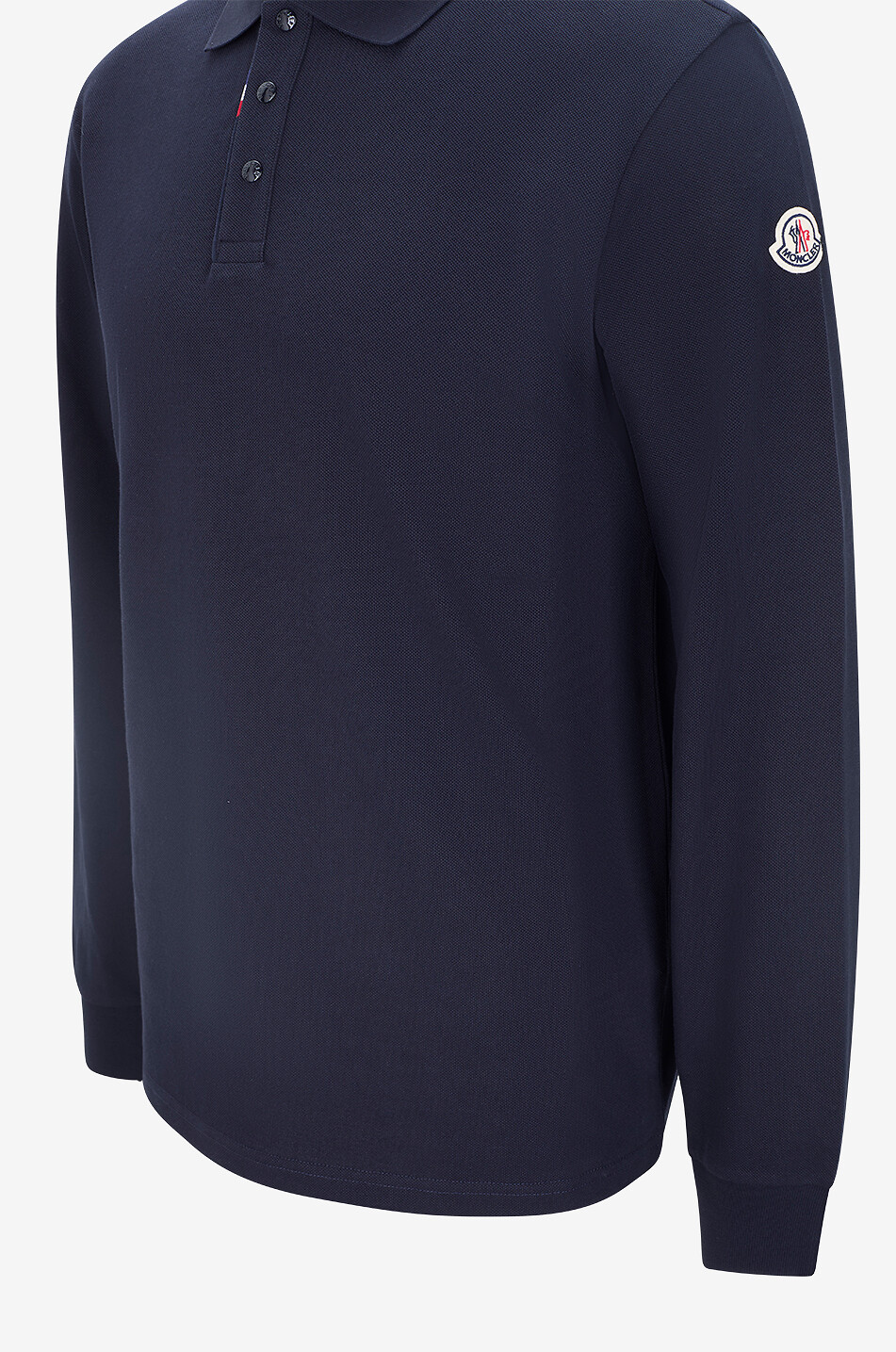 MONCLER Langarm-Polohemd aus Baumwollpiqué Herren DUNKELBLAU 3