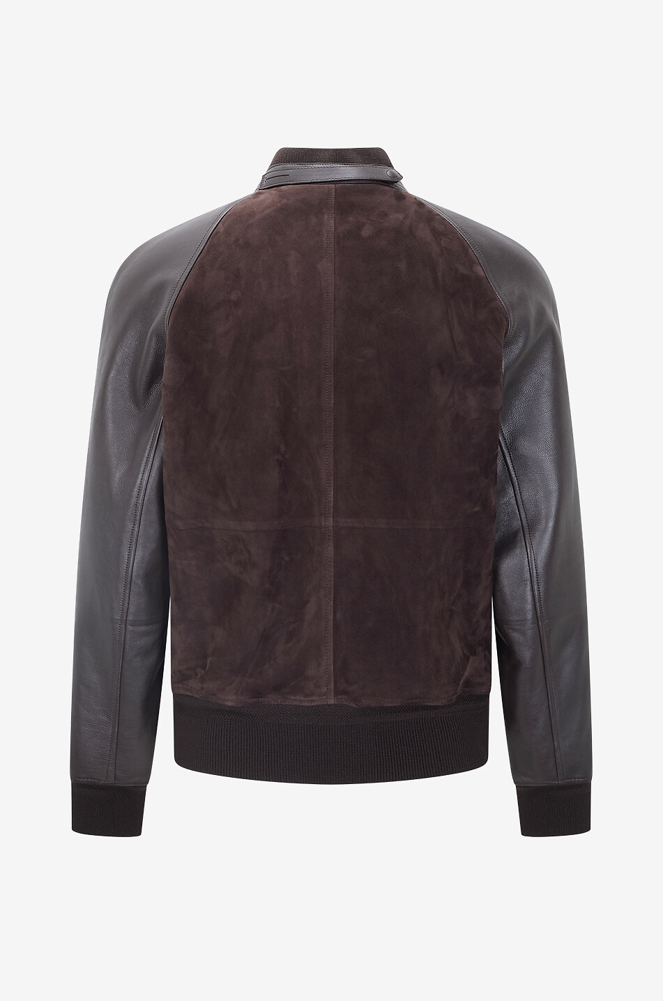 TOM FORD Bomber en daim et cuir d'agneau à manches raglan Homme MARRON FONCÉ 2
