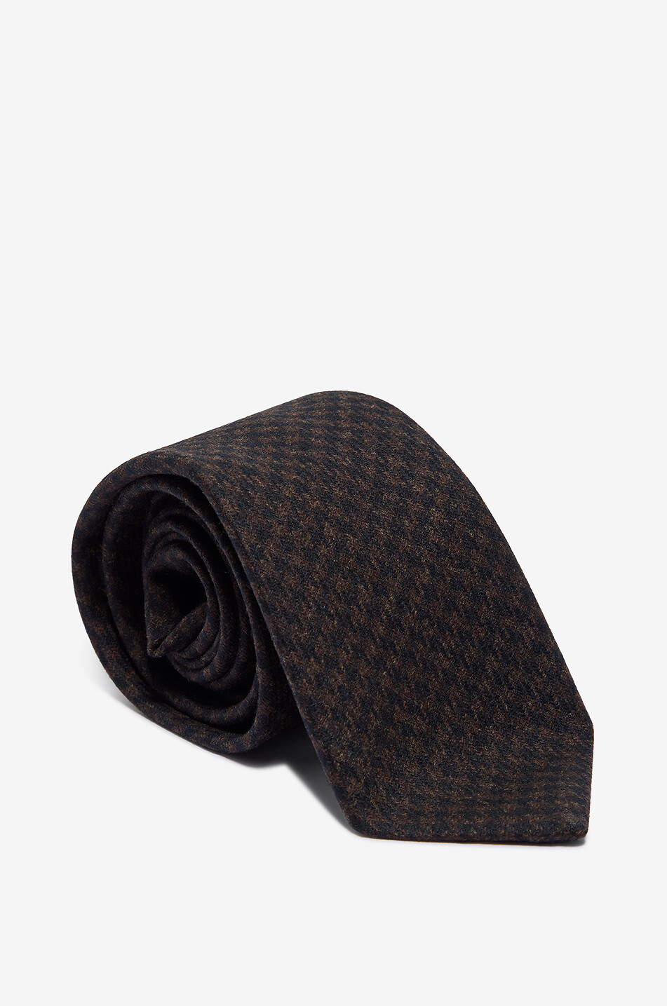 BIGI CRAVATTE Cravate à motif Fantaisie en laine AA407 Homme MARRON FONCÉ 1