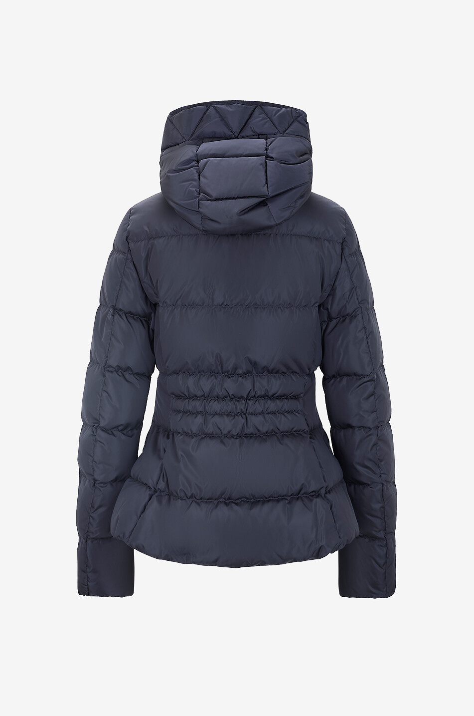 MONCLER Kurze taillierte Daunenjacke mit Kapuze Avoce Damen BLAU 2