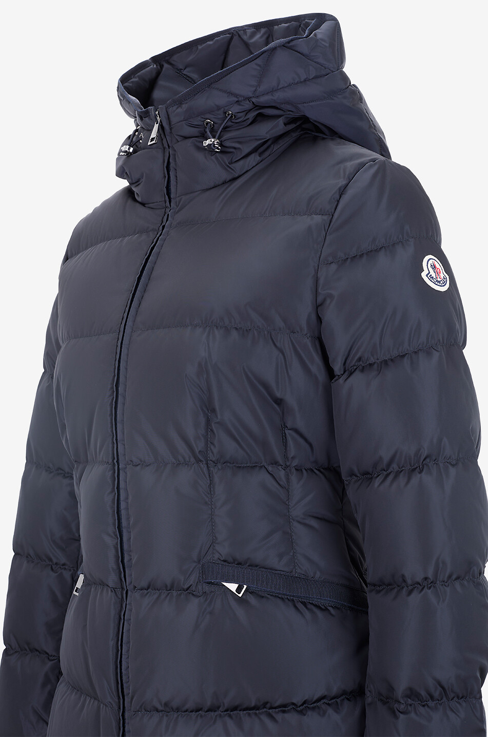 MONCLER Kurze taillierte Daunenjacke mit Kapuze Avoce Damen BLAU 3
