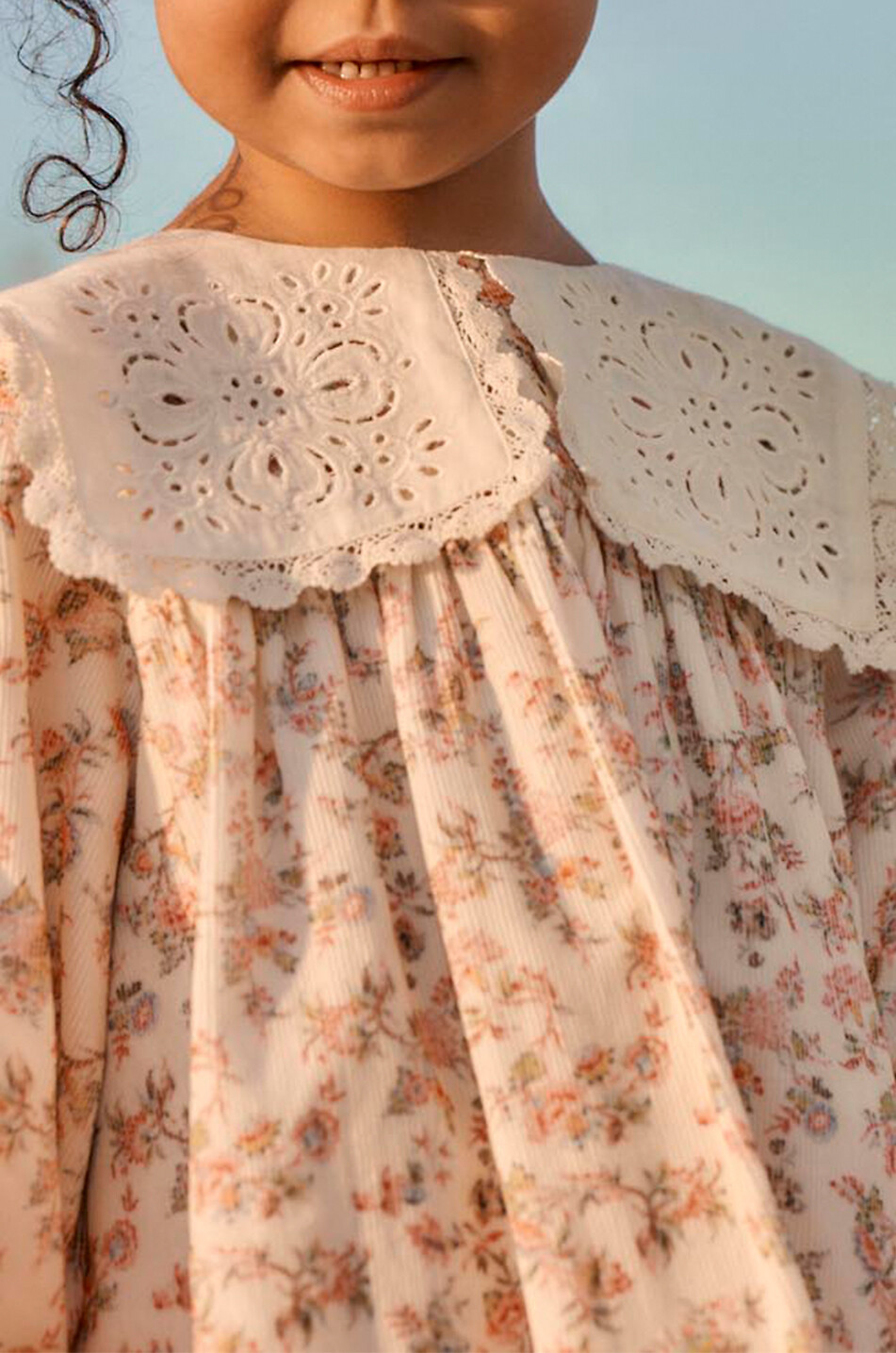 LOUISE MISHA Arinola girls' cotton floral dress with embroidered collar Girl EGGSHELL 4