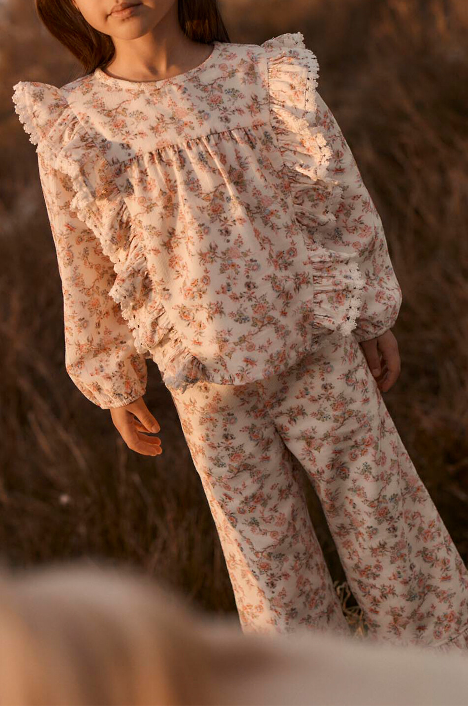 LOUISE MISHA Bella long-sleeved floral organic cotton girls' blouse Girl EGGSHELL 2