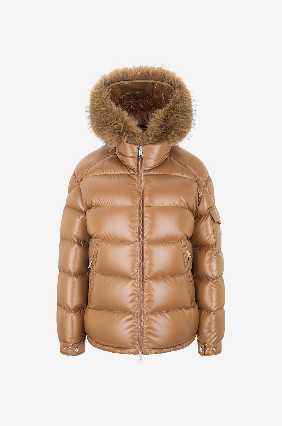 MONCLER Kurze gesteppte Daunenjacke mit Kapuze Hypolais Damen BRAUN 1
