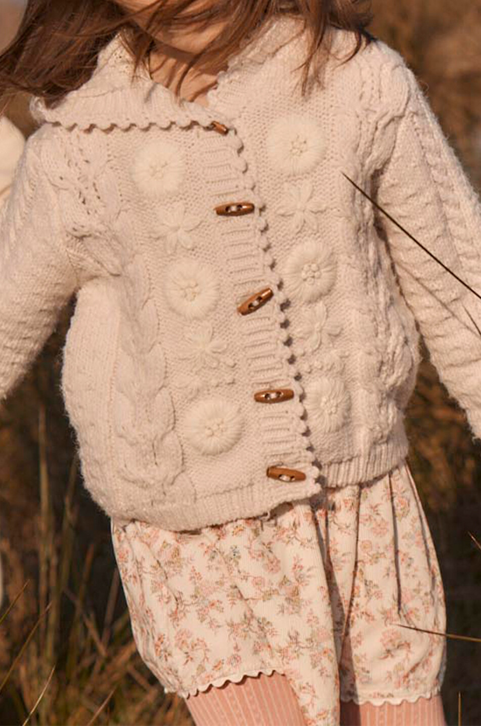 LOUISE MISHA Cardigan torsadé brodé à capuche fille Tonya Fille BLANC CASSE 4