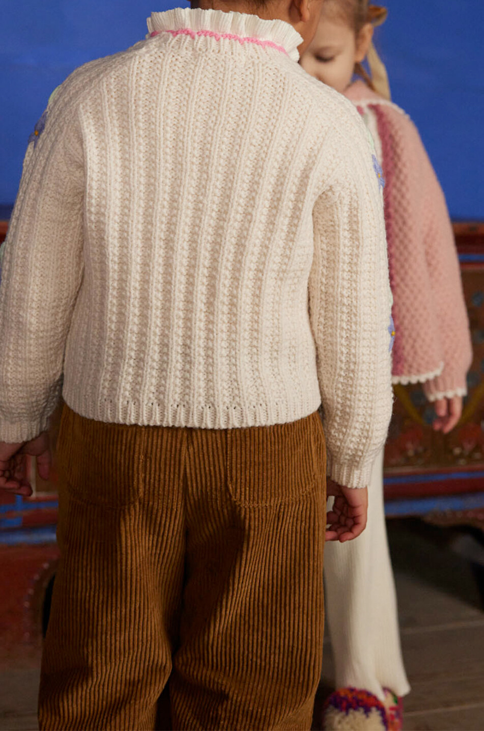 LOUISE MISHA Pull en maille brodé fleuri fille Zuzanna Fille BLANC CASSE 6