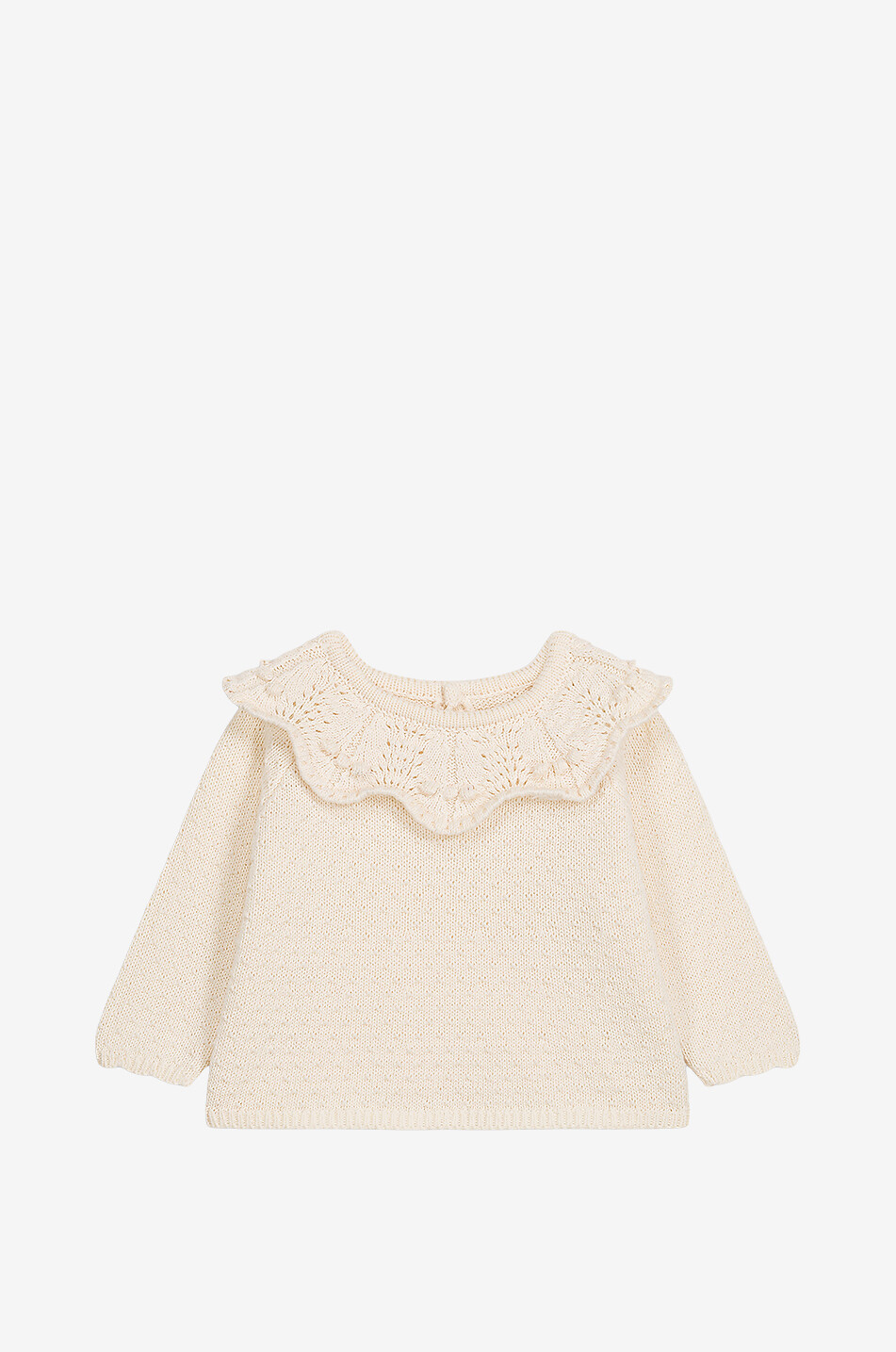 Williana baby cotton jumper with openwork collar
