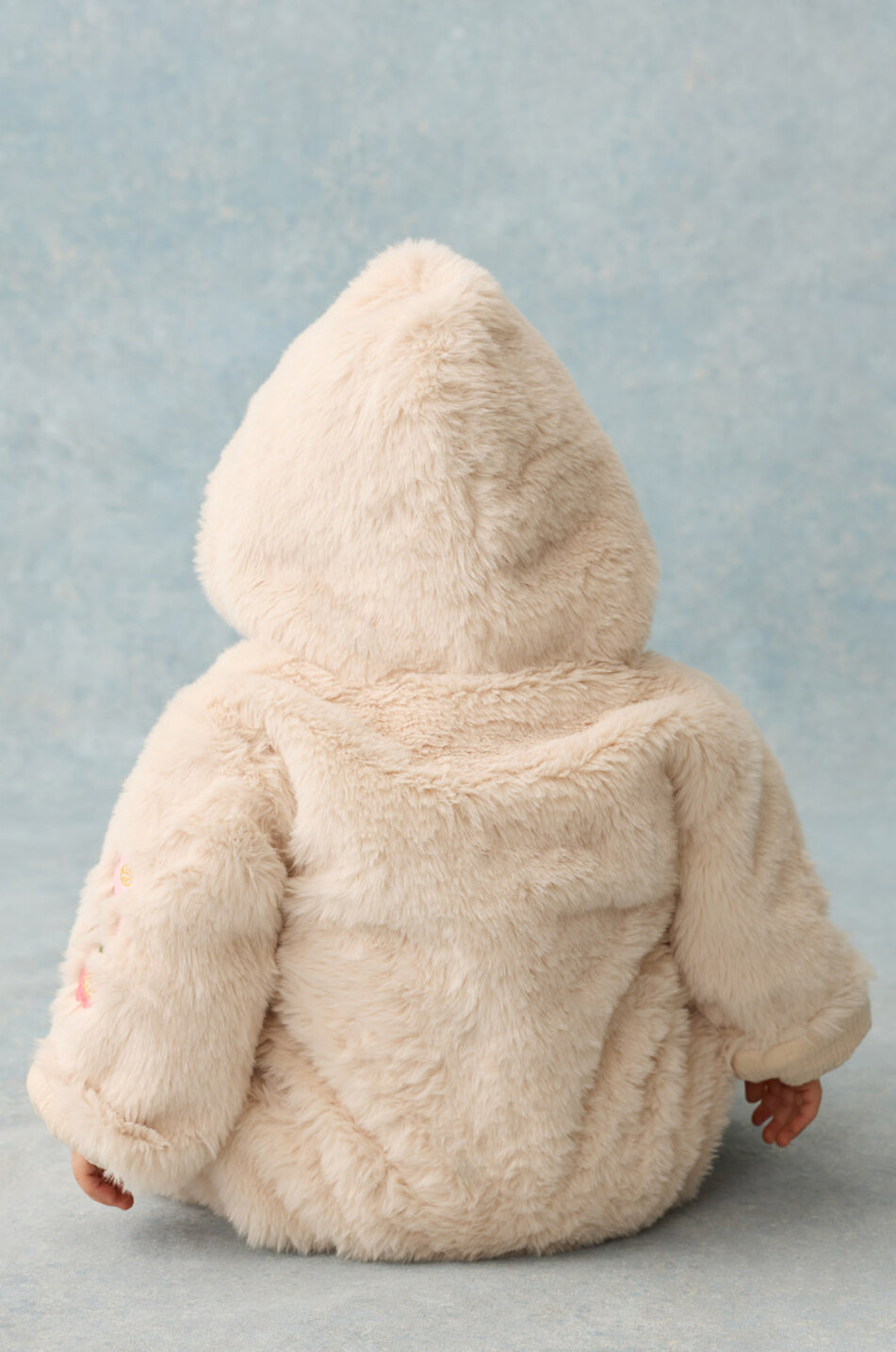 LOUISE MISHA Bestickter Kapuzen-Schnee-Overall aus Kunstpelz für Babys Naglaya Baby CREMEFARBEN 3