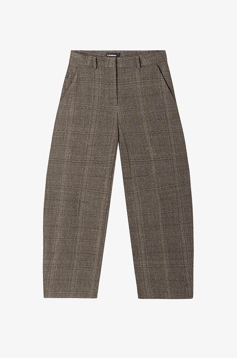 CAMBIO Edita checked wide-leg trousers in blended viscose Women BROWN 1