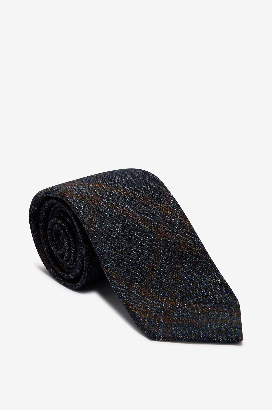 BIGI CRAVATTE AA404 wool and silk blend fancy tie Men DARK BROWN 1