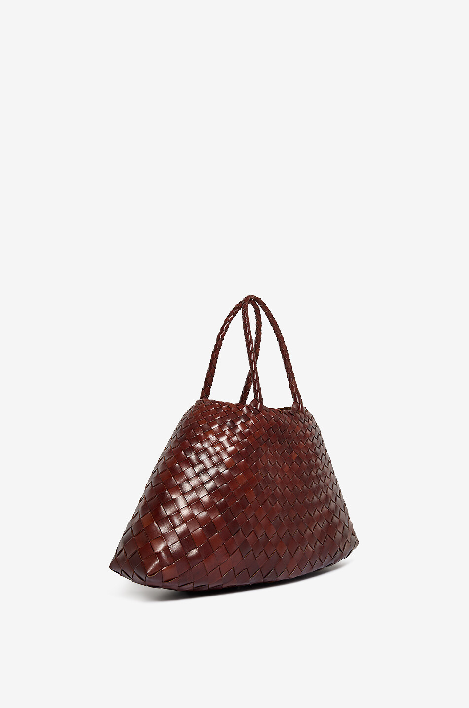 DRAGON Sac cabas tressé en cuir Santa Croce Small Femme MARRON 2