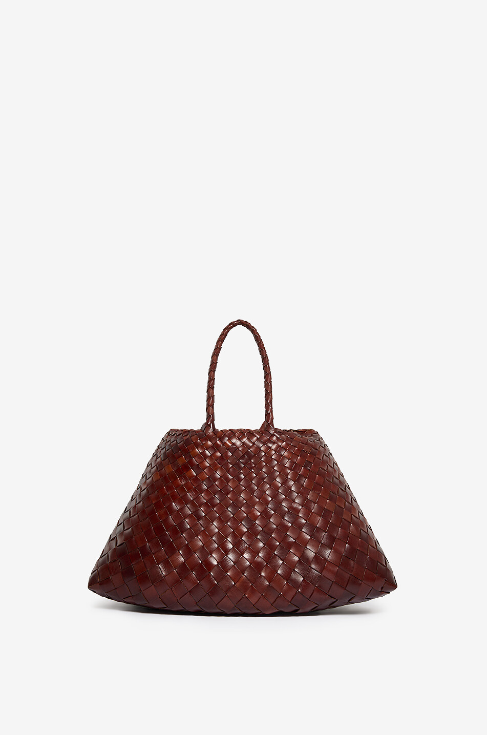 DRAGON Sac cabas tressé en cuir Santa Croce Small Femme MARRON 3