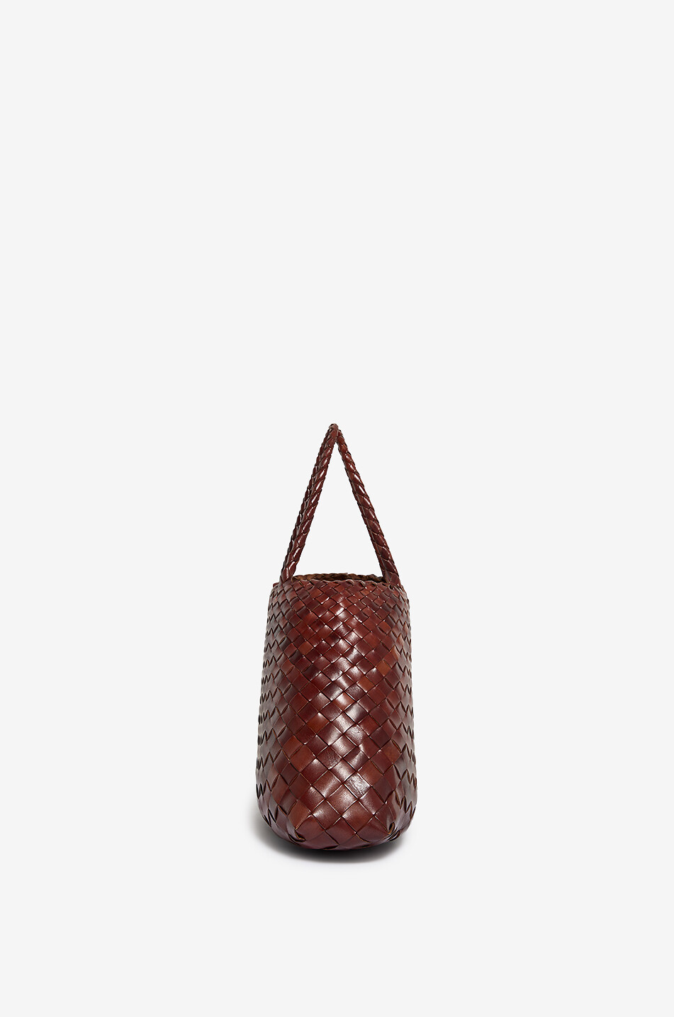 DRAGON Sac cabas tressé en cuir Santa Croce Small Femme MARRON 4