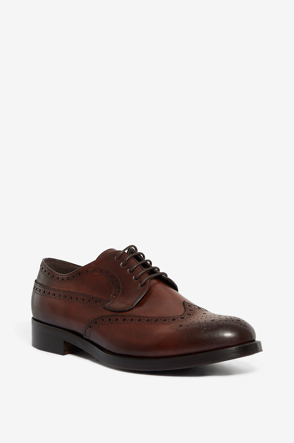 BONGÉNIE Chaussures à lacets en cuir à perforations Homme MARRON MOYEN 1