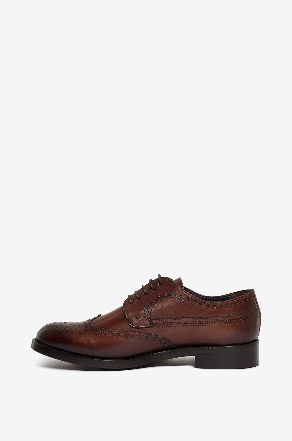 BONGÉNIE Chaussures à lacets en cuir à perforations Homme MARRON MOYEN 3
