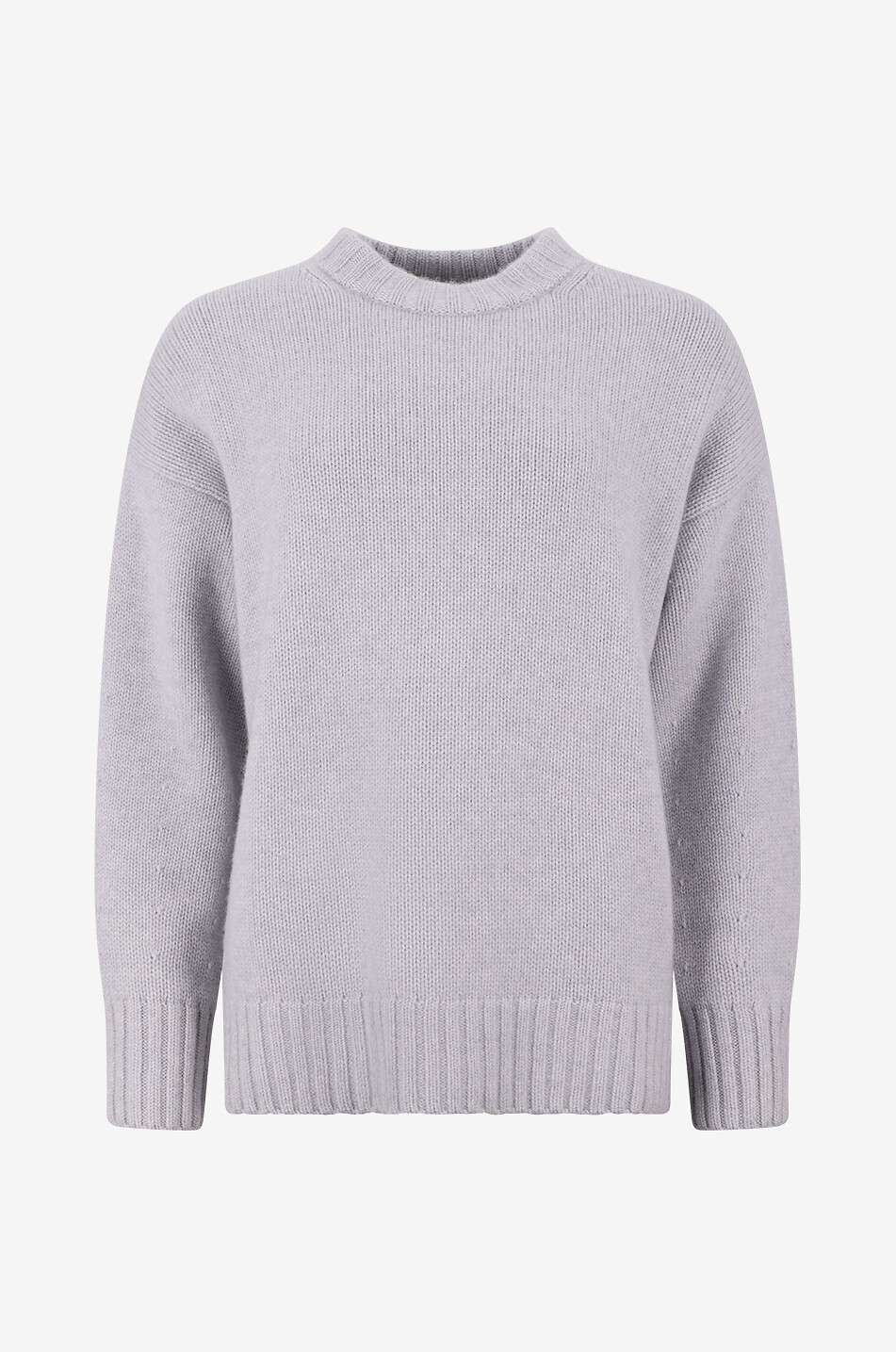 BONGENIE Oversize-Pullover mit Rundhalsausschnitt aus Wolle und Kaschmir Damen MITTELGRAU 1