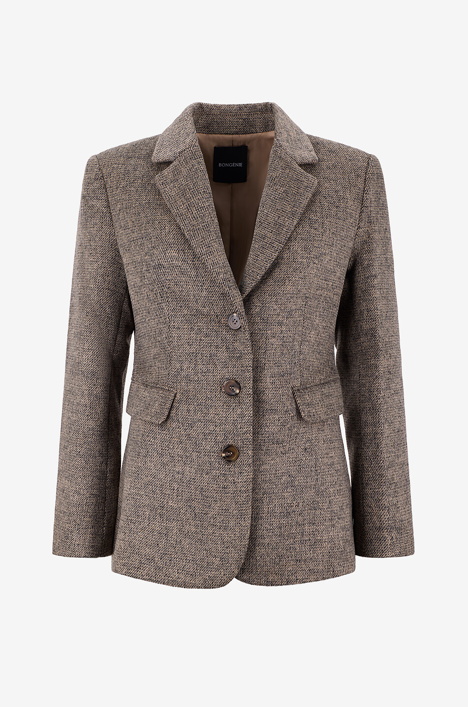 Melierter Blazer mit Revers in gerader Schnittform
