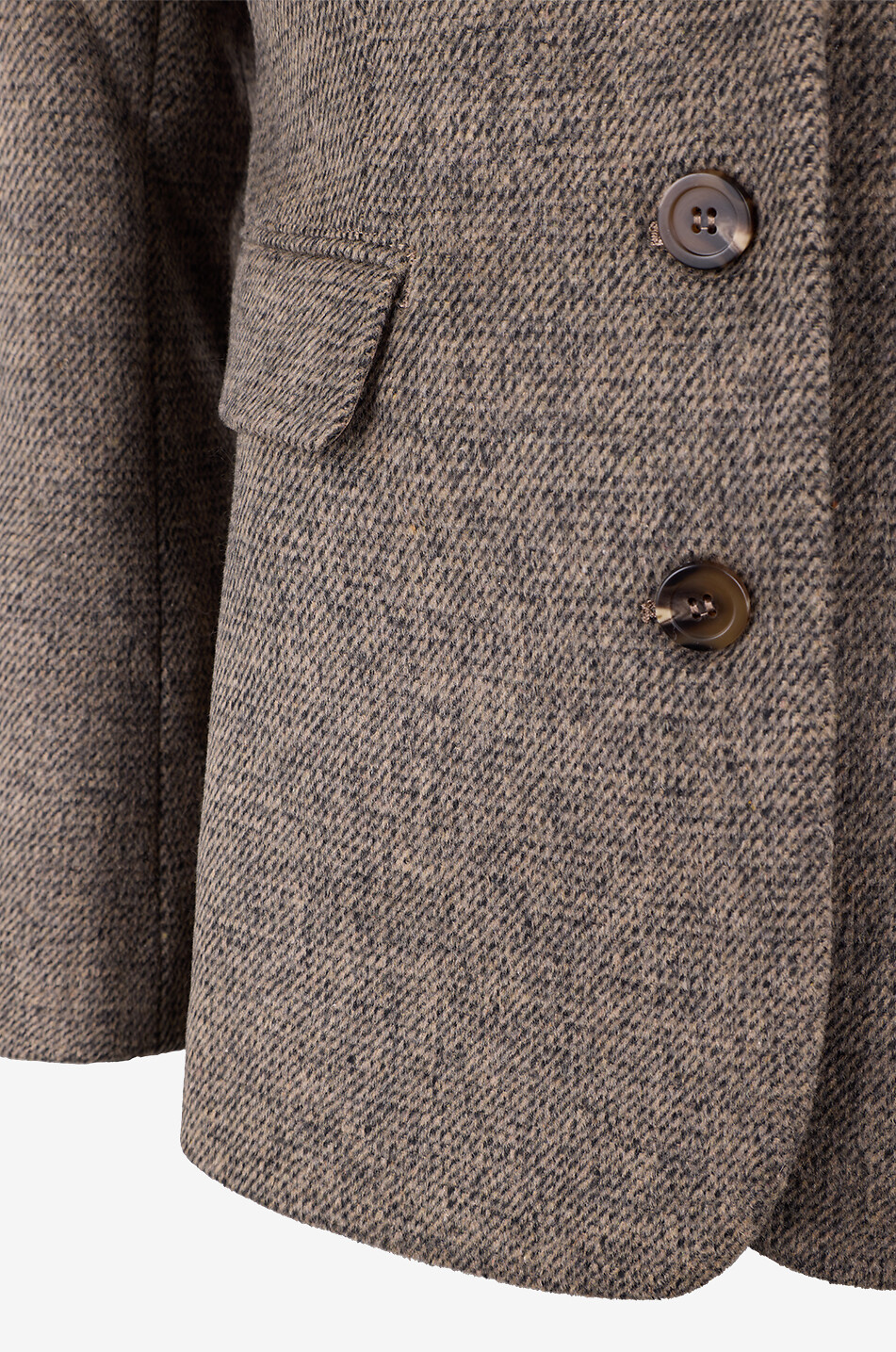 BONGENIE Melierter Blazer mit Revers in gerader Schnittform Damen BRAUN 3