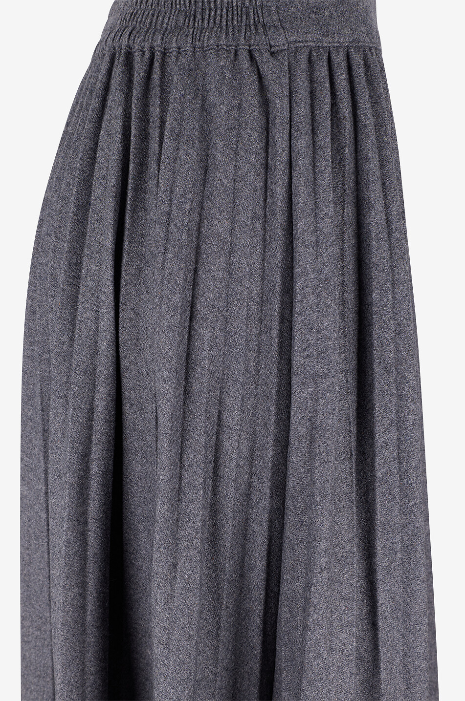 BONGENIE Langer plissierter Rock aus Wollmischung Damen DUNKELGRAU 3