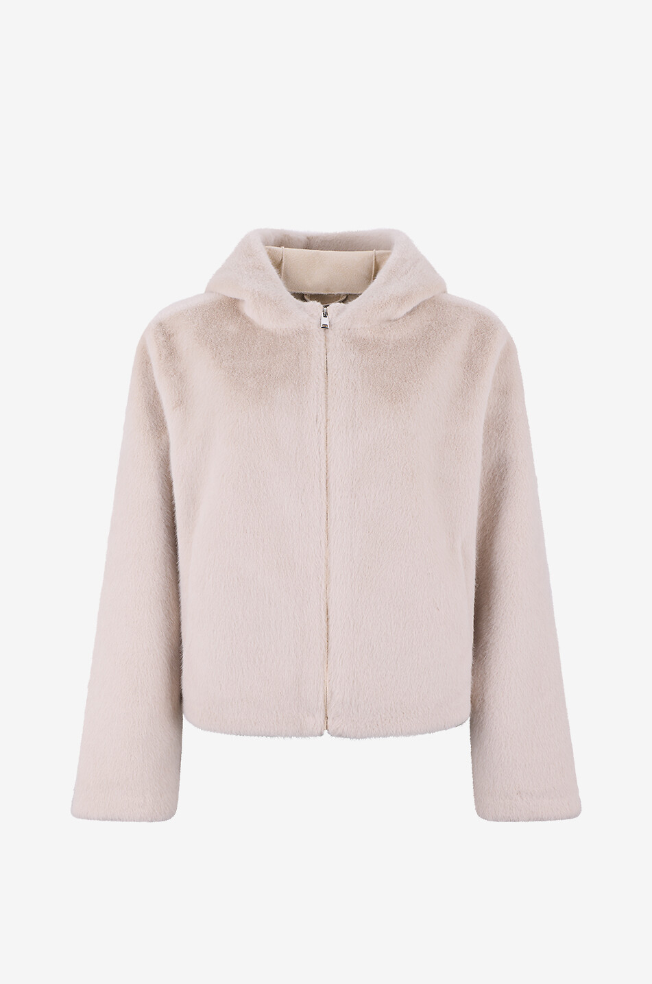 Kurze Kapuzenjacke aus Kunstpelz Dani