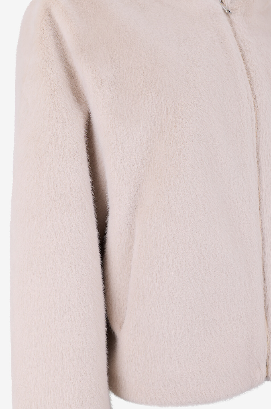 BONGENIE Kurze Kapuzenjacke aus Kunstpelz Dani Damen Hellbeige 3
