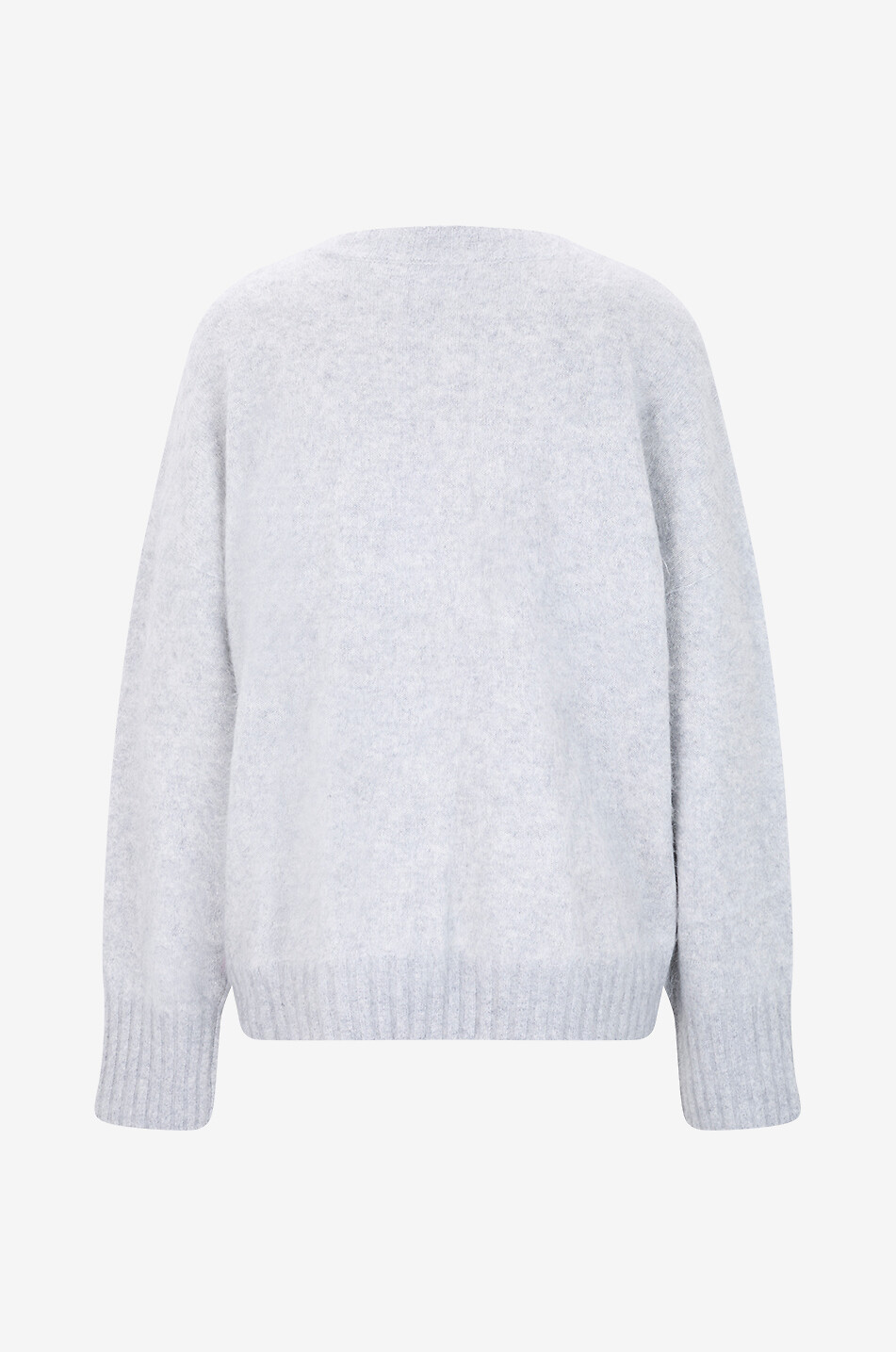 BONGÉNIE Pull oversize à col rond en cachemire et soie chiné Femme GRIS CLAIR 2
