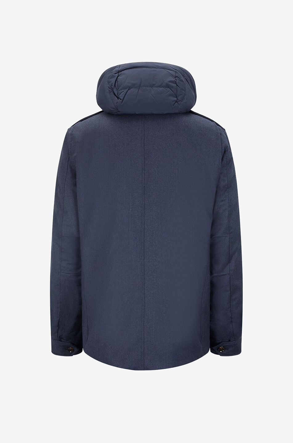 MOORER Kurze Parka mit Kapuze aus Mischwolle Isac Herren MITTELBLAU 2
