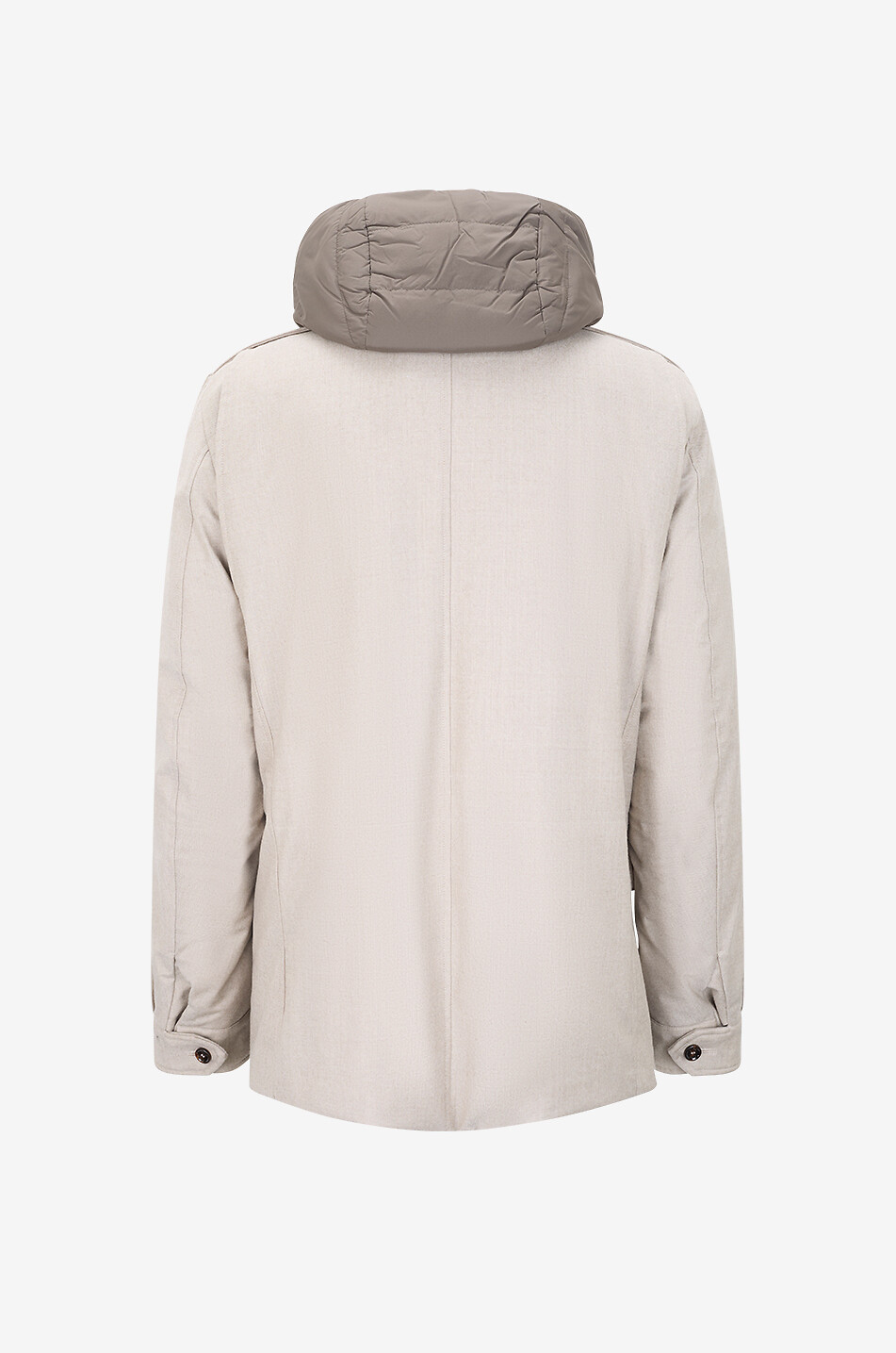 MOORER Kurze Parka mit Kapuze aus Mischwolle Isac Herren BRAUN 2