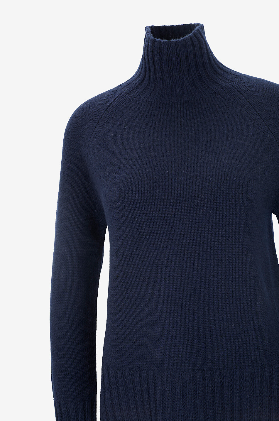 'S MAX MARA Pull à col montant en laine et cachemire Mantova Femme BLEU FONCE 3