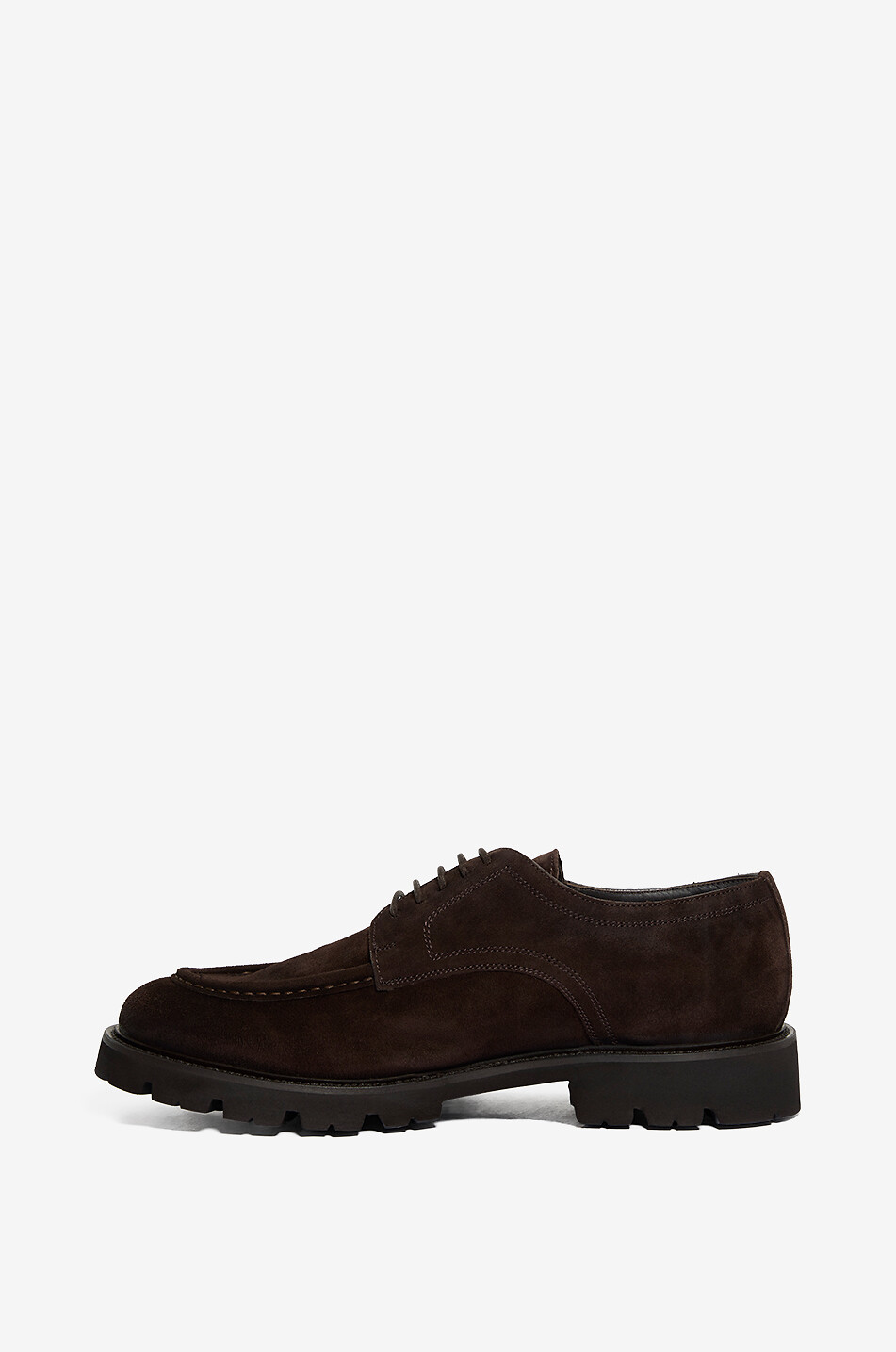 BONGENIE Suede lace-up shoes with lug sole Men DARK BROWN 3