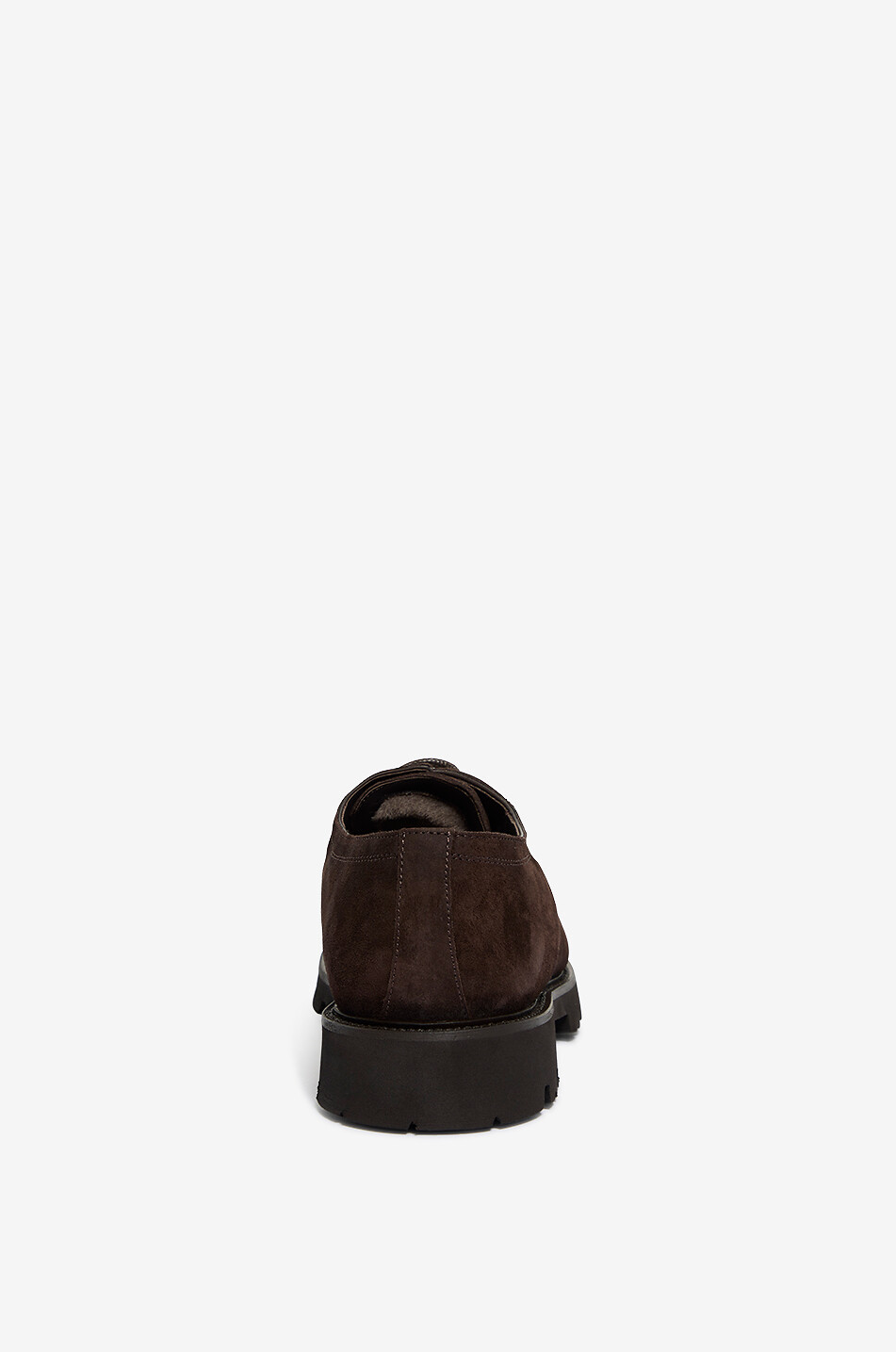 BONGENIE Suede lace-up shoes with lug sole Men DARK BROWN 4