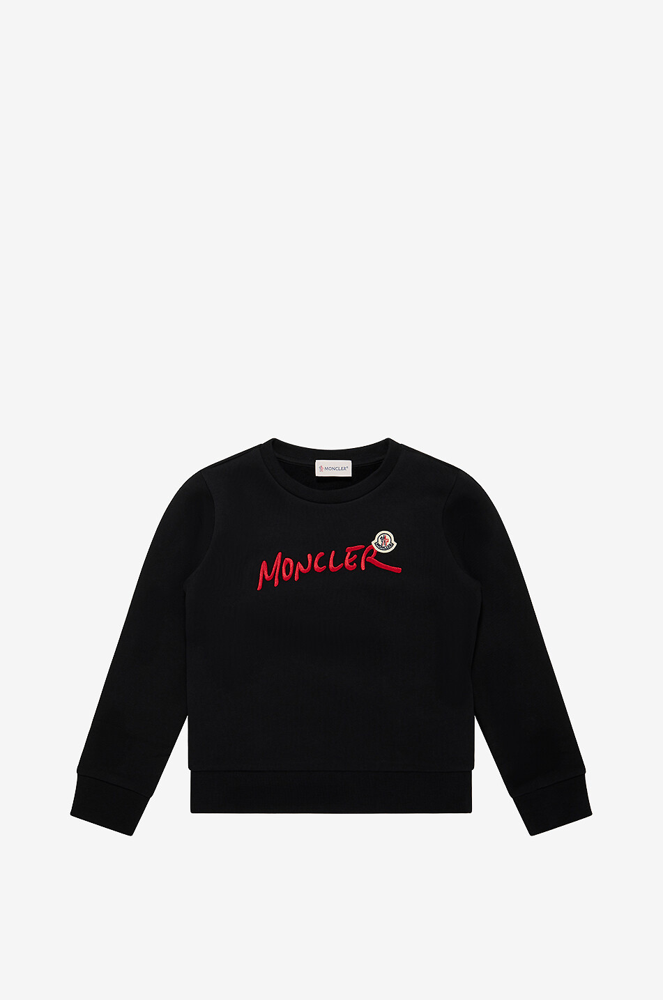 MONCLER Sweatshirt mit Rundhalsausschnitt aus Baumwolle mit gesticktem Logo für Jungen Junge SCHWARZ 1