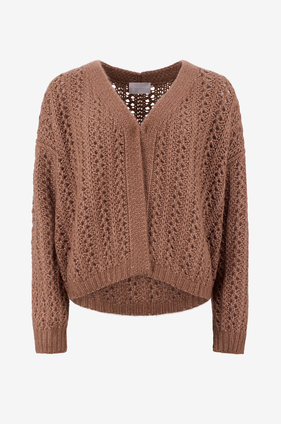 Cardigan à col V en cachemire mélangé chiné